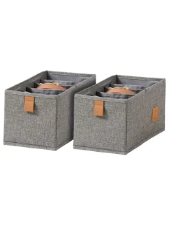 2er-Set: Organizer in Grau - (B)30 x (H)15 x (T)15 cm