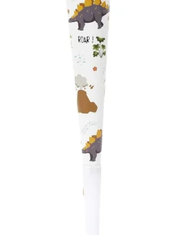 3er-Set: Partytrompeten "Dinosaurier" in Weiß - 3x 6 Stück