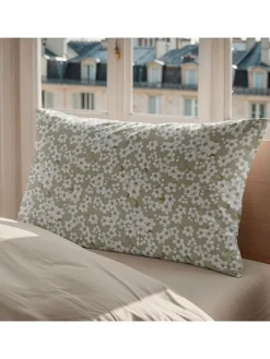 2er-Set: Perkal-Kissenhüllen in Khaki