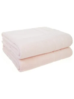 2er-Set: Premium-Badvorleger in Rosa - (L)100 x (B)60 cm