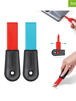 2er-Set: Reinigungsschaber ''Cleana'' in Rot/ Blau - (L)12,7 x (B)3,5 cm