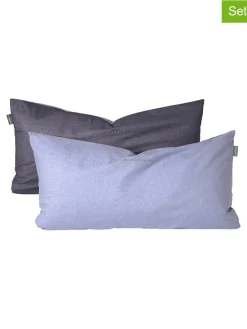 2er-Set: Renforcé-Kissenhüllen in Lila