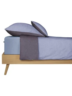 2er-Set: Renforcé-Kissenhüllen in Lila