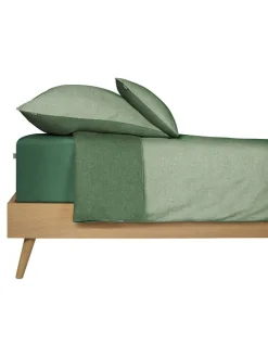 2er-Set: Renforcé-Kissenhüllen in Grün