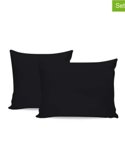 2er-Set: Renforcè-Kissenhüllen in Schwarz