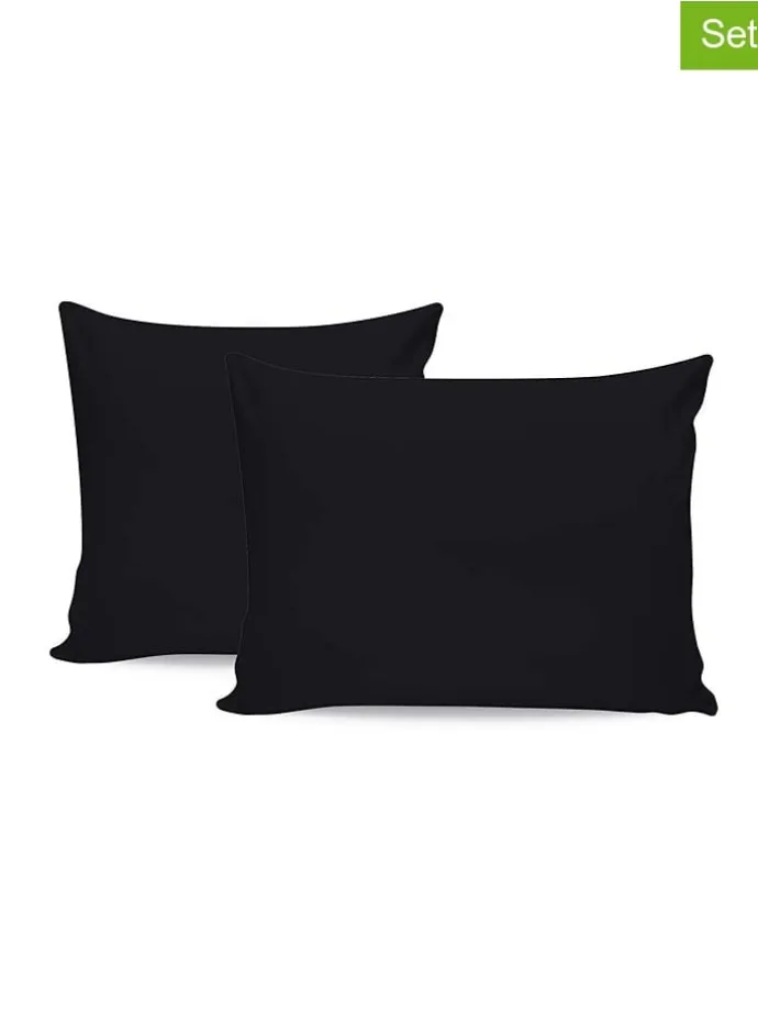 2er-Set: Renforcè-Kissenhüllen in Schwarz