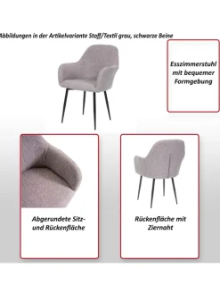 6er-Set Retro Esszimmerstuhl F18, Samt schwarz, goldene Beine