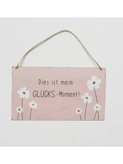 4er-Set: Schilder "Canea" in Rosa/ Weiß - (B)28 x (H)16 cm