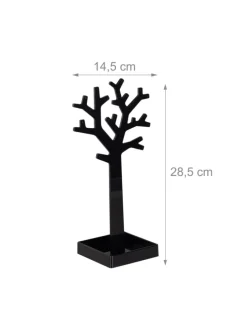 2er-Set: Schmuckständer Baum in Schwarz/Weiß