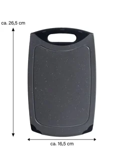 4er-Set: Schneidebretter in Grau - (L)26,5 x (B)16,5 cm