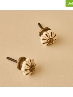 2er-Set: Schrankgriffe ''Aeris'' in Creme - (H)6,5 x Ø 3 cm