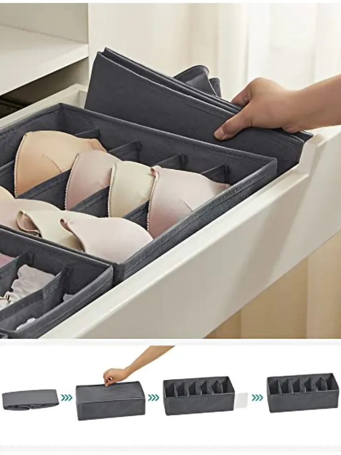 8er-Set: Schubladen-Organizer in Grau