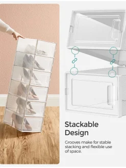 18er-Set: Schuhboxen in Transparent - (B)23 x (H)14,3 x (T)33,5 cm