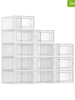 12er-Set: Schuhboxen in Transparent - (B)23 x (H)14,3 x (T)33,5 cm
