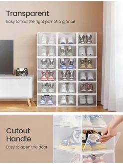 18er-Set: Schuhboxen in Weiß - (B)23 x (H)14,5 x (T)33,2 cm