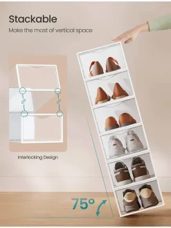 18er-Set: Schuhboxen in Weiß - (B)23 x (H)14,5 x (T)33,2 cm