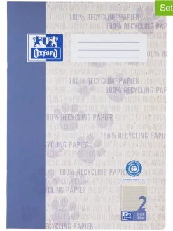 15er-Set: Schulhefte "Oxford Recycling" in Blau - DIN A4
