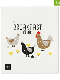 2er-Set: Schwammtücher "Breakfast Club" in in Weiß/ Bunt - (L)20 x (B)17 cm