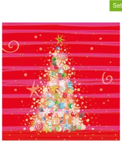 2er-Set: Servietten "Christmas" in Rot/ Bunt - 2x 20 Stück