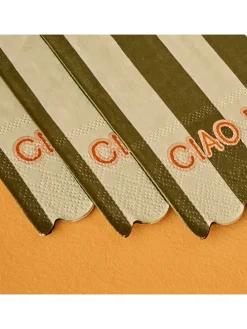 20er-Set: Servietten "Line" in Creme/ Khaki