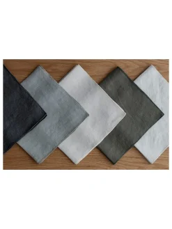 4er-Set: Servietten "Lineo" in Anthrazit - (L)42 x (B)42 cm