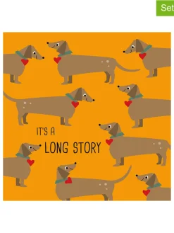 2er-Set: Servietten ''Long Story'' in Orange/ Hellbraun - 2x 20 Stück