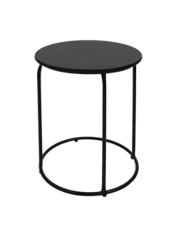 2er-Set Sitzhocker und Beistelltisch K48, Schwarz