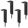 4er-Set: Solar-Gartenstecker "Ostry" in Schwarz - (B)16 x (H)41 x (T)9 cm