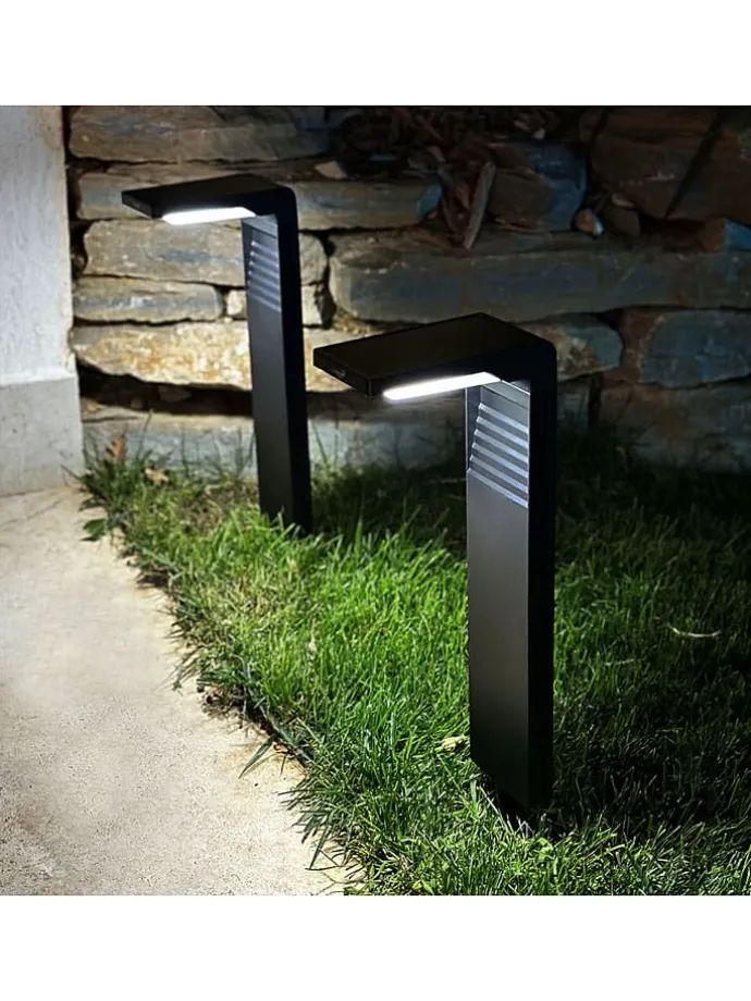 4er-Set: Solar-Gartenstecker "Ostry" in Schwarz - (B)16 x (H)41 x (T)9 cm