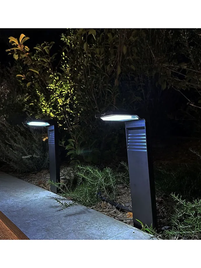 4er-Set: Solar-Gartenstecker "Ostry" in Schwarz - (B)16 x (H)41 x (T)9 cm