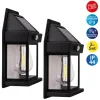 2er-Set Solar-Wandleuchte "Mira" in Schwarz - (B)12 x (H)17 cm