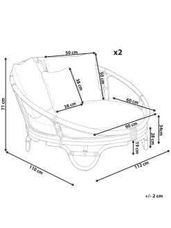 2er-Set Sonneninsel ROSSANO in Schwarz/Beige