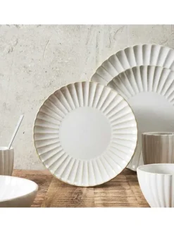 6er-Set: Speiseteller ''Vlora'' in Creme - Ø 21,7 cm