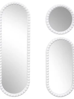 3er-Set: Spiegel ''Corfu'' in Weiß