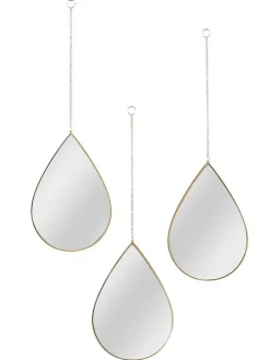 3er-Set: Spiegel in Gold in Gold - (B)19 x (H)27 cm