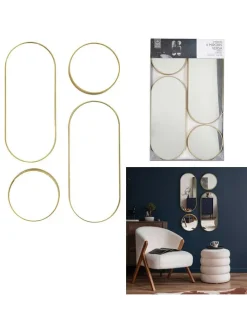 4er-Set: Spiegel in Gold in Gold