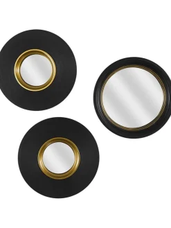 3er-Set: Spiegel in Schwarz - Ø 25,5 cm