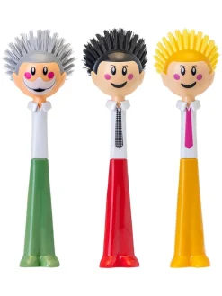 3er-Set: Spülbürsten "Dolls" in Grün/ Rot/ Gelb - (H)26,5 cm