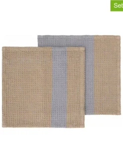 2er-Set: Spültücher "Gano" in Beige/ Grau - (L)25 x (B)25 cm