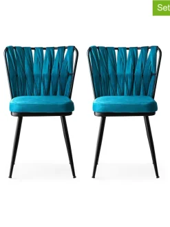 2er-Set: Stühle in Türkis - (B)43 x (H)82 x (T)43 cm