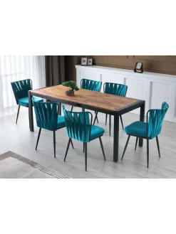 2er-Set: Stühle in Türkis - (B)43 x (H)82 x (T)43 cm