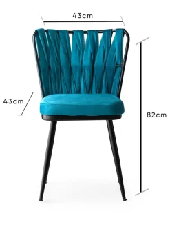 2er-Set: Stühle in Türkis - (B)43 x (H)82 x (T)43 cm