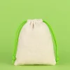 10er-Set: Stoffbeutel in Beige/ Grün - (L)13 x (B)10 cm