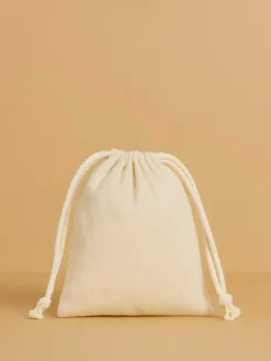 10er-Set: Stoffbeutel in Beige/ Weiß - (L)13 x (B)10 cm