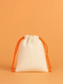 10er-Set: Stoffbeutel in Beige/ Orange - (L)13 x (B)10 cm