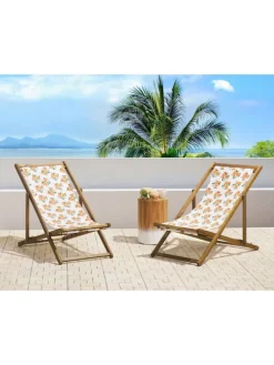 2er-Set Stoffbezug ANZIO/AVELLINO in Orange/Grün/Weiß