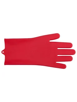 2er-Set: Tierpflege-Handschuhe in Rot - (L)32,6 x (B)15,5 cm