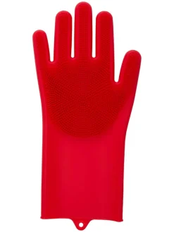 2er-Set: Tierpflege-Handschuhe in Rot - (L)32,6 x (B)15,5 cm