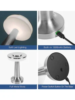 2er-Set: Tischleuchten in Gold - (H)20,5 x Ø 12,3 cm