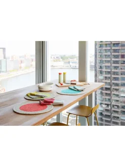 2er-Set: Tischset in Beige/ Limette - Ø 38 cm